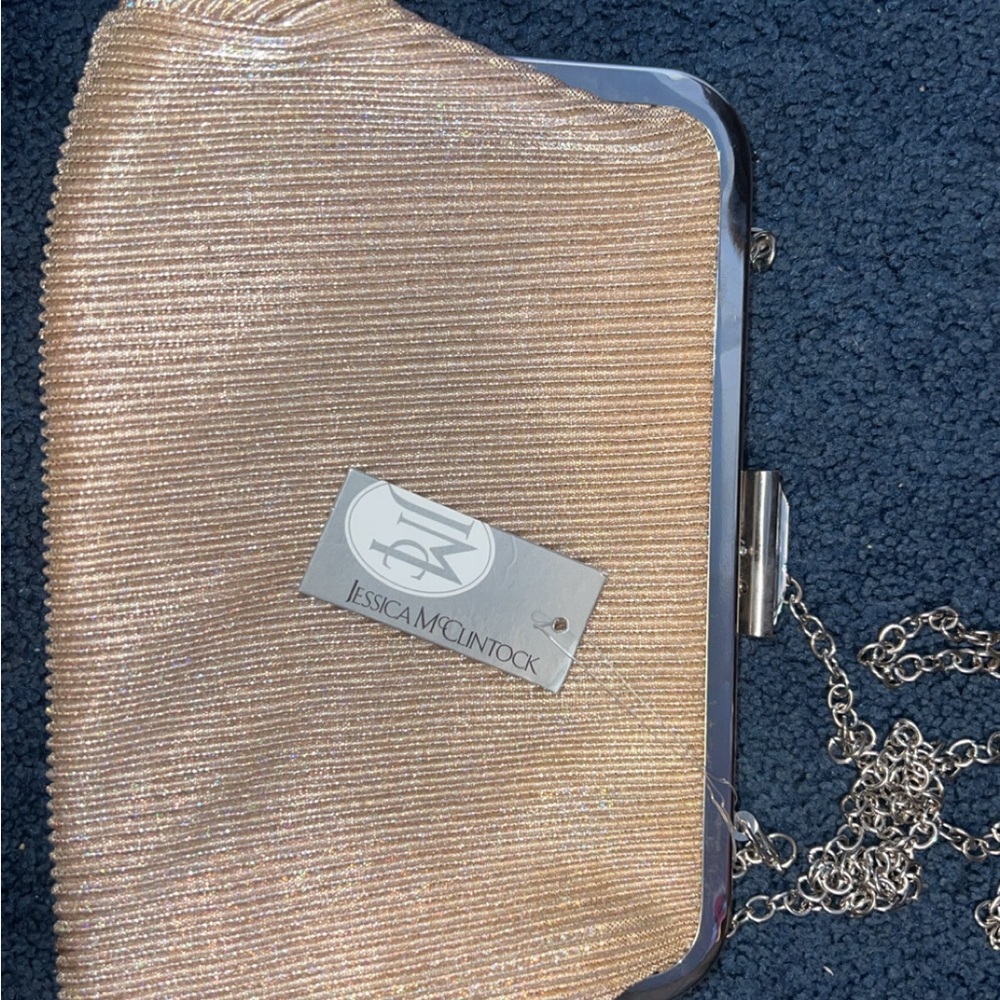 Jessica McClintock Shimmering Gold Clutch